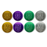 Hermes Purple, Green, and Gold Doubloons (52 Pieces)