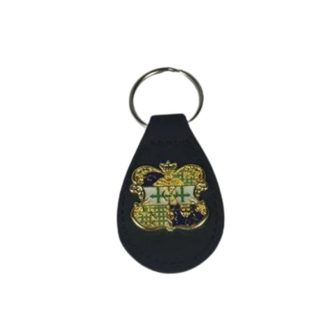 Crest Key Fob on Leather Backing